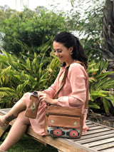 Traveller Bag - Butterfly Mandala – Vegan Leather Cross-Body Handbag