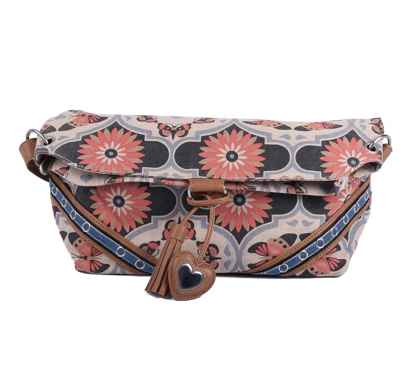 Café Bag - Butterfly Mandala – Vegan Leather Cross-Body Handbag
